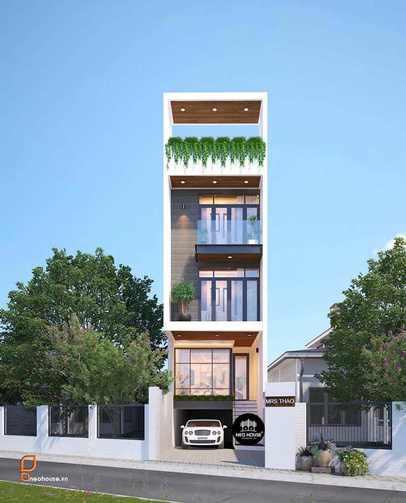 Mẫu nhà diện tích nhỏ 4x10 có tầng hầm