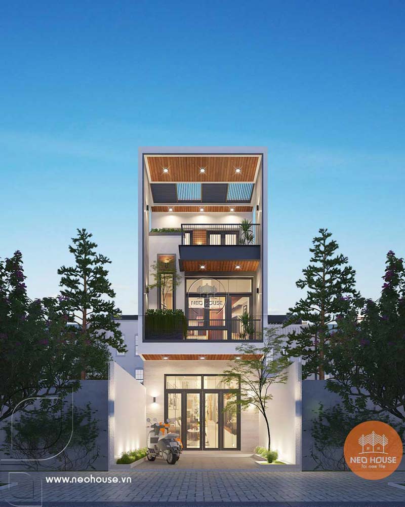 Mẫu thiết kế nhà nhỏ 4x10 phong cách hiện đại