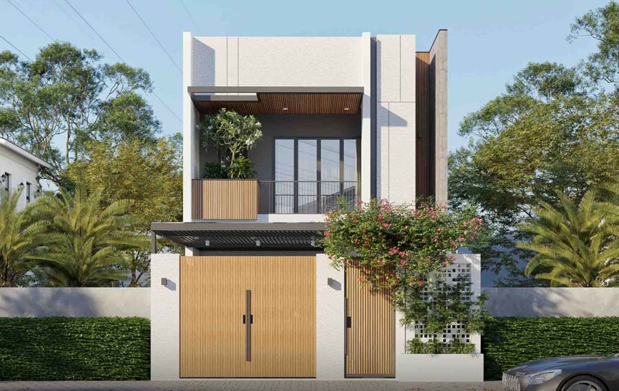 Mẫu nhà phố mặt tiền 7m phong cách hiện đại