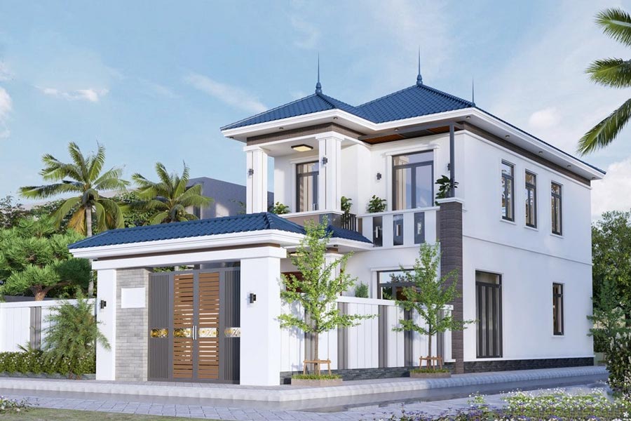 Mẫu nhà phố mặt tiền 7m hiện đại mái Nhật