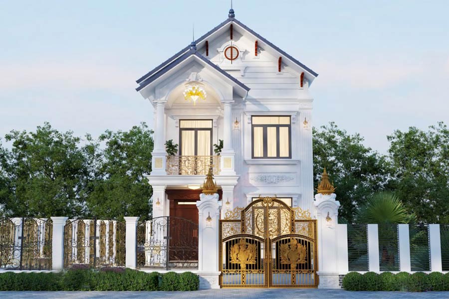 Mẫu nhà phố mặt tiền 7m hiện đại mái thái