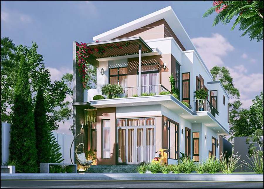 Bản vẽ thiết kế nhà ngang 7m dài 20m