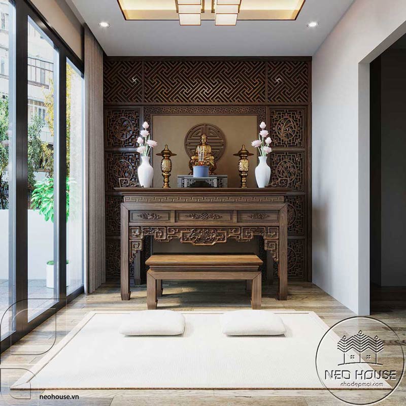 thiet-ke-noi-that-nha-pho-2-tang-3x12m-anh-9 Thiết kế nội thất phòng thờ nhà phố 2 tầng 3x12m