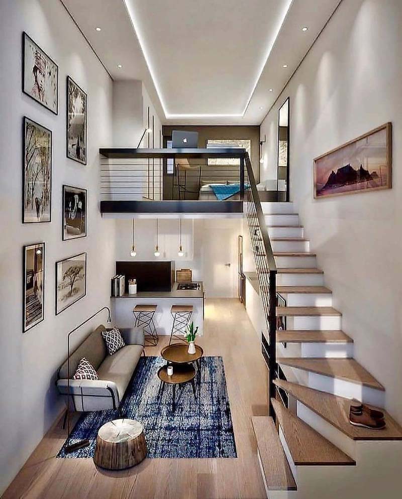 Thiết kế nội thất nhà phố 2 tầng có gác lửng