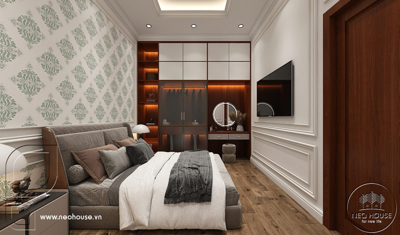 Nội thất phòng ngủ nhà phố 2 tầng 4x20m