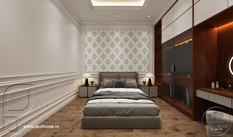 Nội thất phòng ngủ nhà phố 2 tầng 4x20m