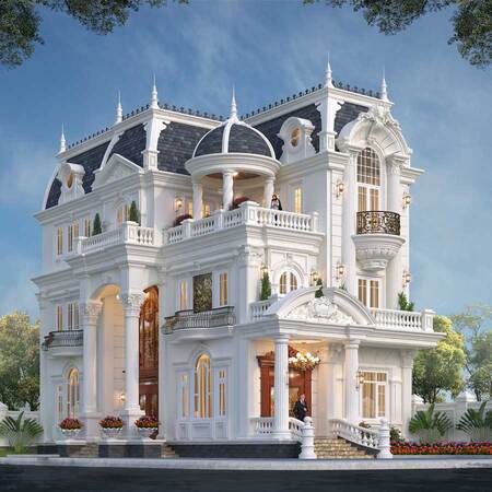 vi-sao-biet-thu-3-tang-tan-co-dien-lai-duong-ua-chuong-4 Màu sắc trang nhã, sang trọng