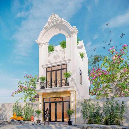 xay-nha-1-tret-1-lau-400-trieu-tan-co-dien-3 Xây nhà 1 trệt 1 lầu 400 triệu tân cổ điển