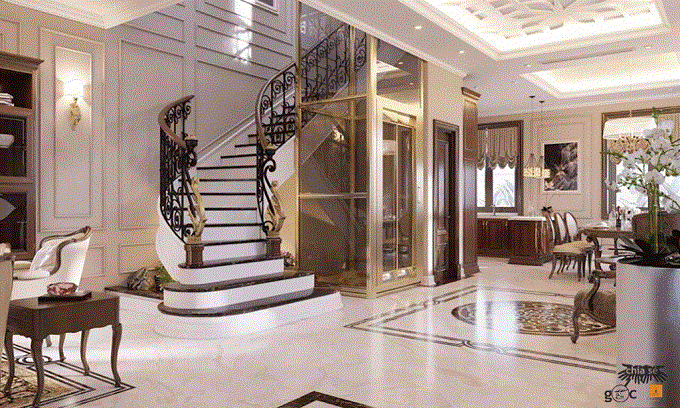 bố trí thang máy cho nhà ống