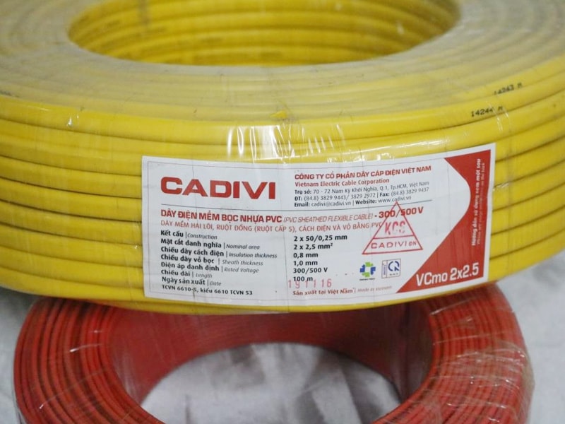 Day Cap Dien CADIVI 2x2.5 Mm