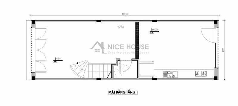 3 mẫu thiết kế nhà 4x13m có thang máy