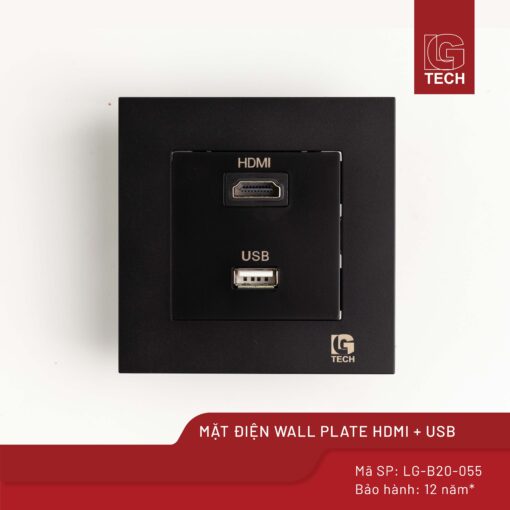 Mặt Điện Wall Plate HDMI, USB LG Tech LG-B20-055 1