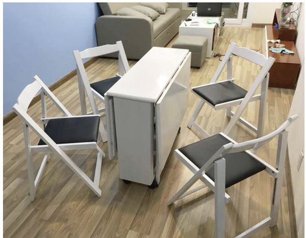 Bàn ăn thông minh gấp gọn 4 ghế tiện lợi