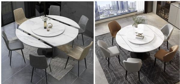 Bàn xoay tròn thành chữ nhật 2 tầng