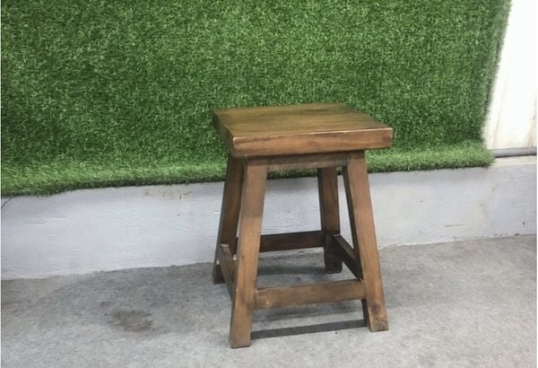 Ghế Đôn Gỗ Thông Mặt Vuông