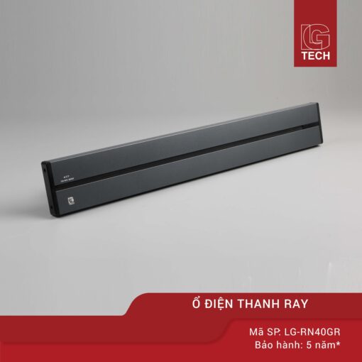 Thanh ray trượt ổ cắm điện màu xám dài 40cm LG-RN40Gr 1