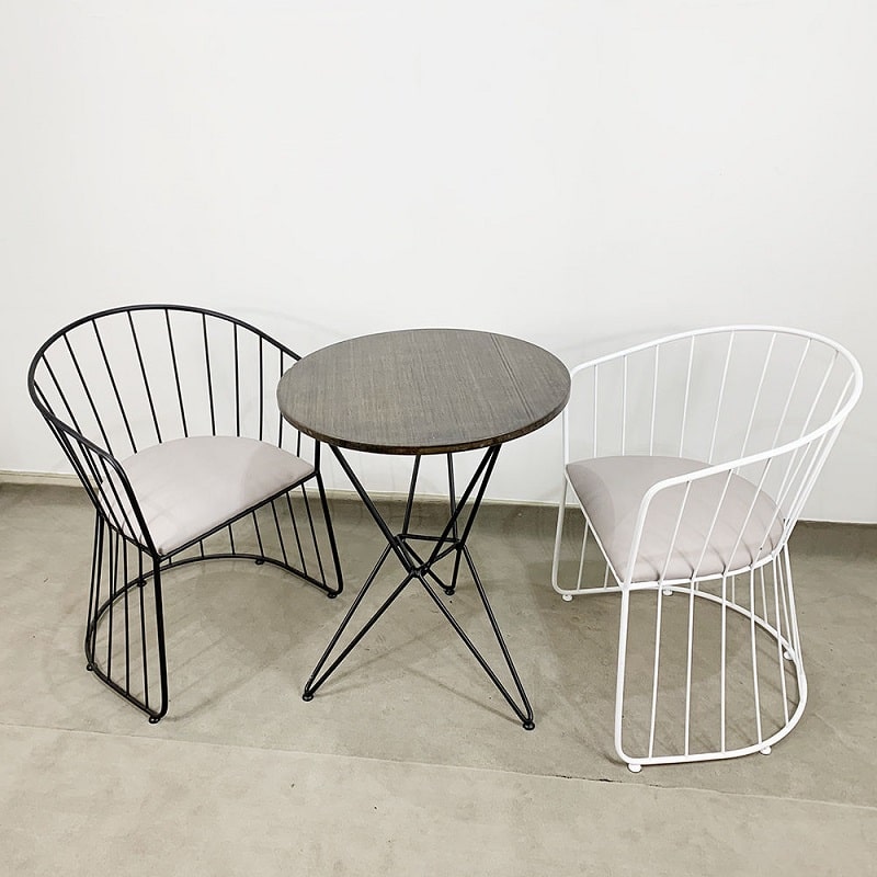 bàn ghế cafe chân sắt