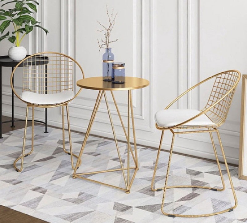 bàn ghế cafe chân sắt