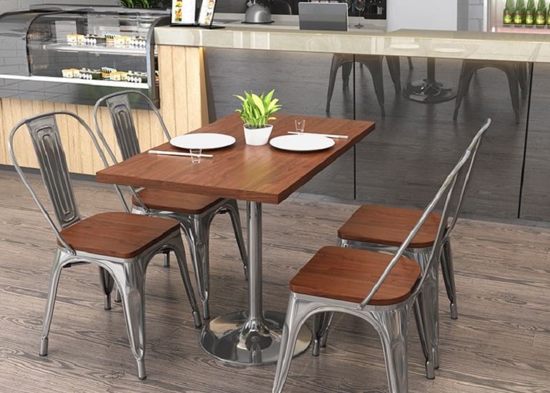 bàn ghế cafe chân sắt