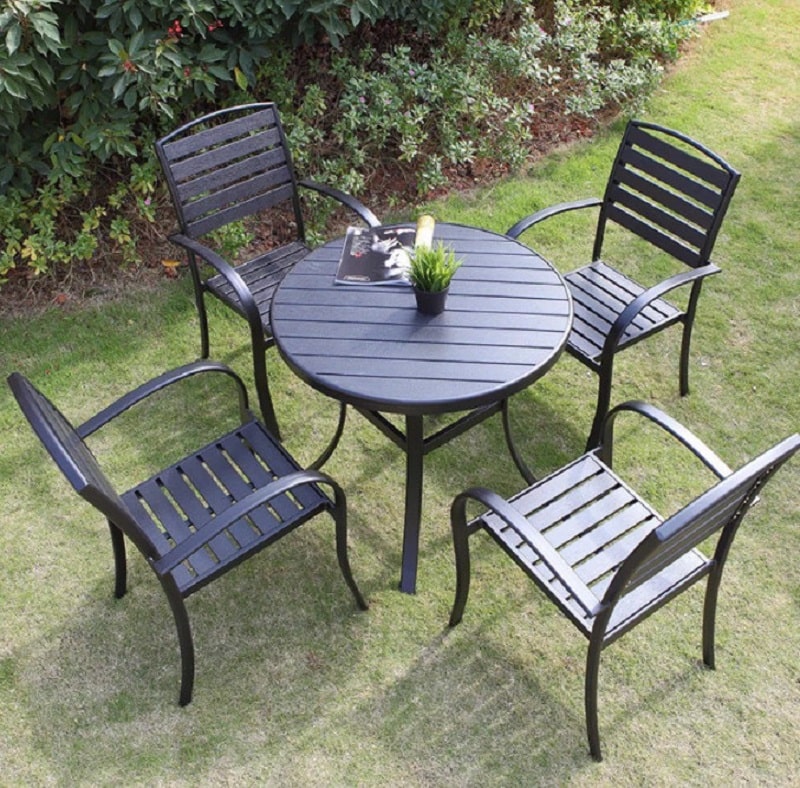 bàn ghế cafe khung sắt