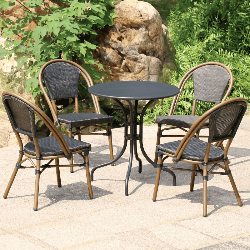 bàn ghế cafe nhựa giả mây