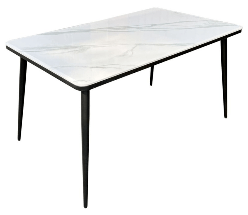 bộ bàn ăn mặt đá hình chữ nhật