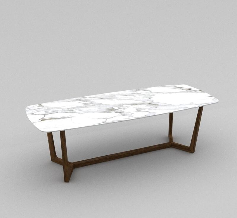 bộ bàn ăn mặt đá hình chữ nhật