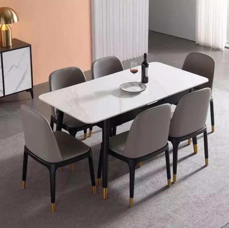 bộ bàn ăn mặt đá hình chữ nhật giá rẻ