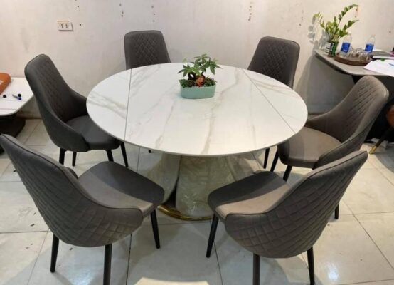 10+ Bộ Bàn Ăn Tròn Mặt Đá Sang Trọng, Thông Minh, Tiện Dụng 2 Bộ Bàn Ăn Tròn Mặt Đá