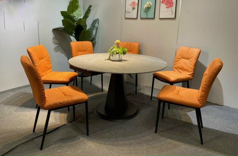 bộ bàn ăn tròn mặt đá đẹp