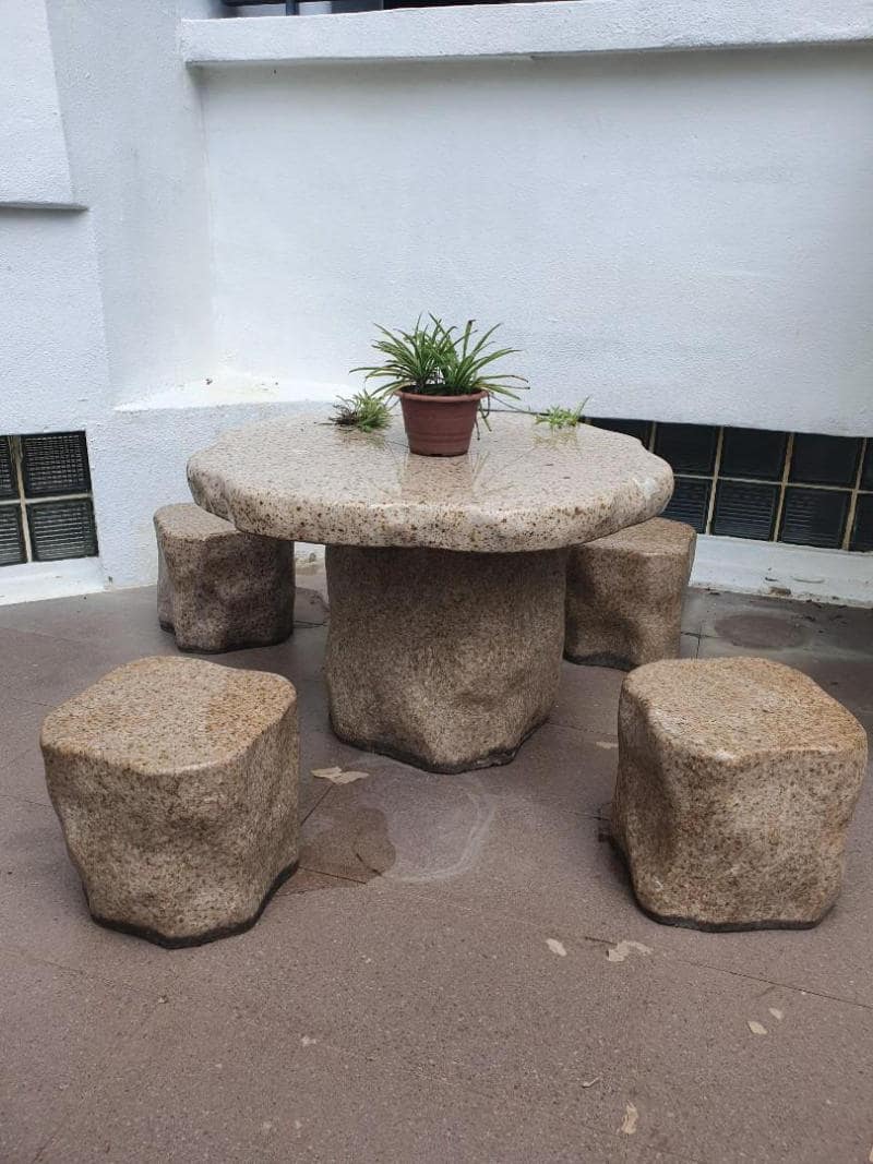 bộ bàn ghế đá sân thượng