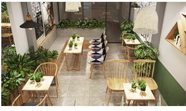 rang trí bàn và ghế với gối tựa và vải trải bàn mẫu 1