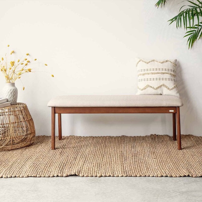 ghế gỗ bọc nệm băng dài