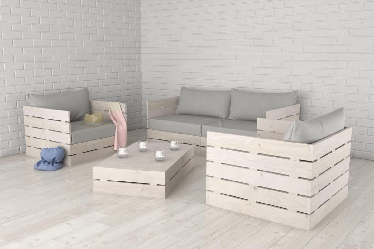 mẫu bàn ghế gỗ thông pallet