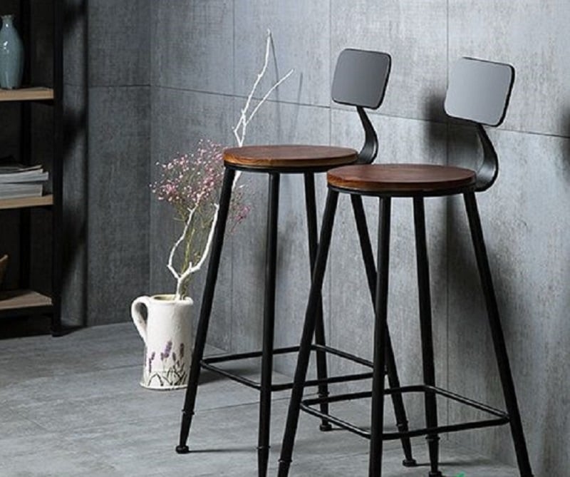ghế quầy bar có lưng tựa cao su