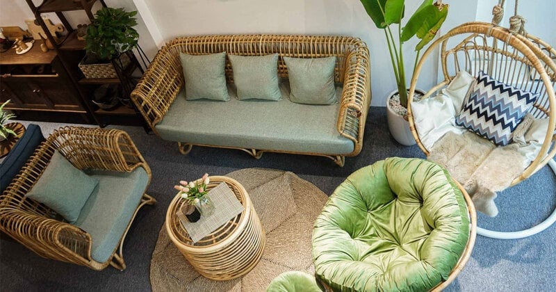 Sofa mây tre đan