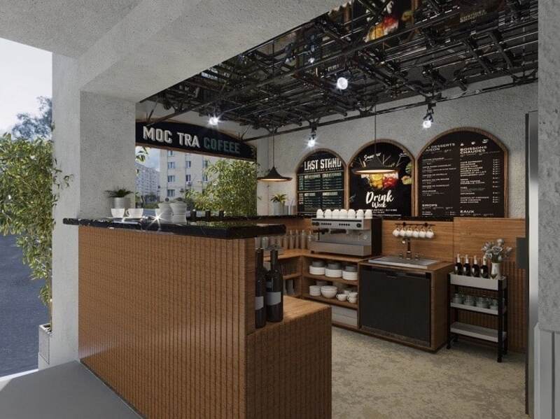 cách bố trí quầy pha chế cafe
