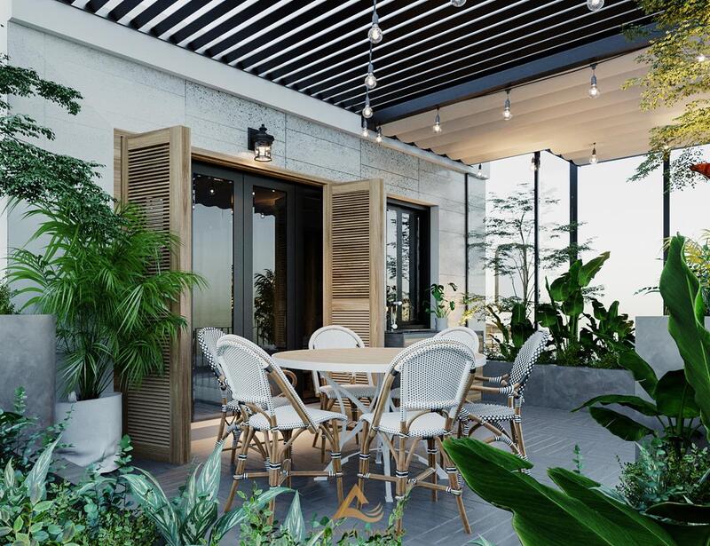 trang trí sân thượng