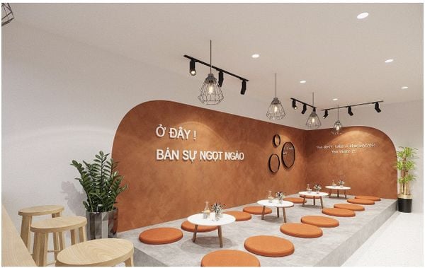 Ý tưởng trang trí quán trà sữa với gương decor mẫu 2