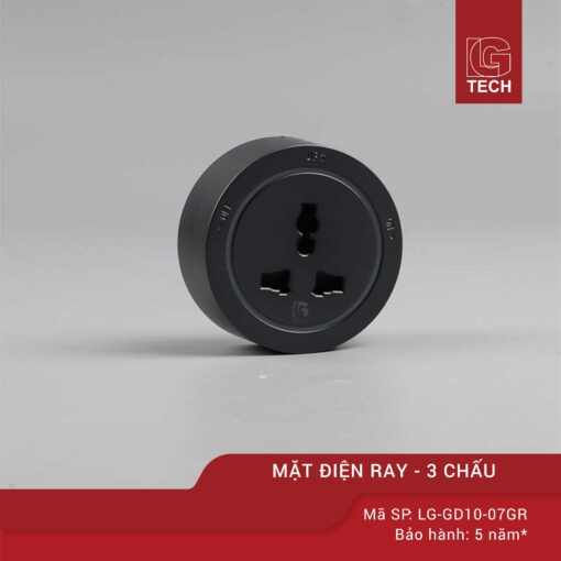 Ổ cắm thanh trượt 3 chấu màu xám LG-GD10-07Gr 1