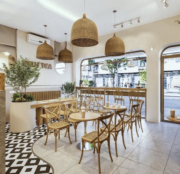 Ý tưởng sử dụng đèn led trang trí quán trà sữa mẫu 2