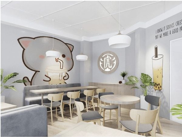 Ý tưởng trang trí quán trà sữa dễ thương