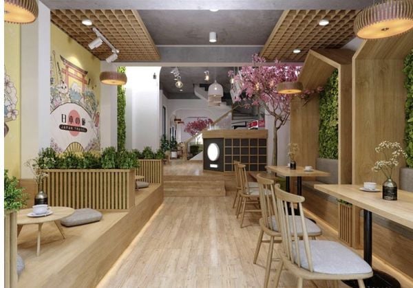 Ý tưởng trang trí quán trà sữa ngồi bệt