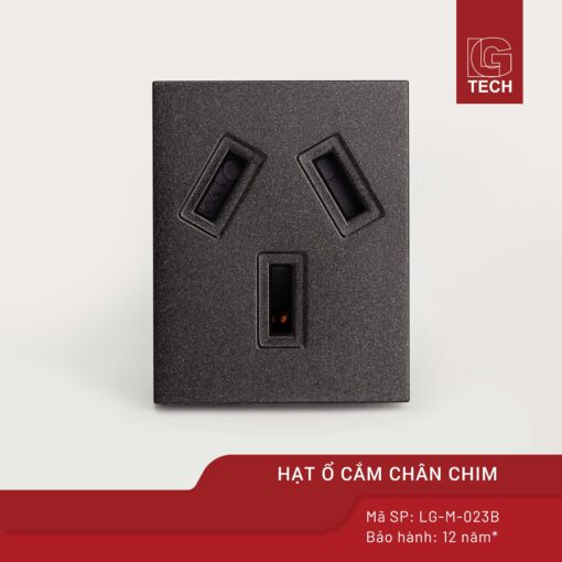 Hạt ổ cắm chân chim LG Tech, size 36mm màu đen LG-M-023B 1