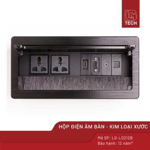 Hộp điện âm bàn họp, màu đen  LG Tech LG-L0212B 1