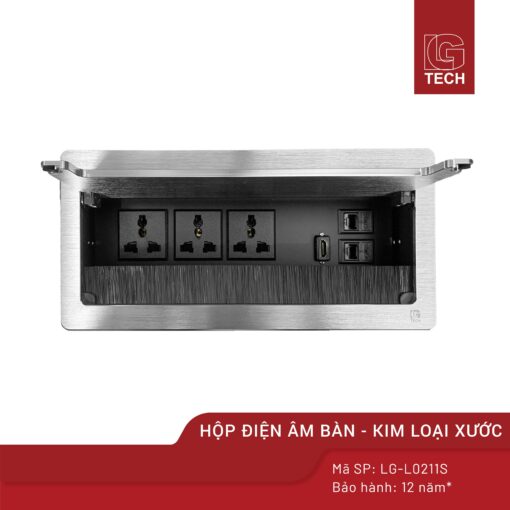 Ổ cắm điện gắn mặt bàn, màu đen LG Tech LG-L0211S 1