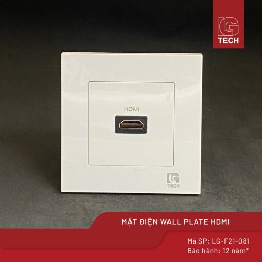 Mặt Điện Wall Plate HDMI Chuẩn Vuông, Màu Trắng LG Tech Mã LG-F21-081 1