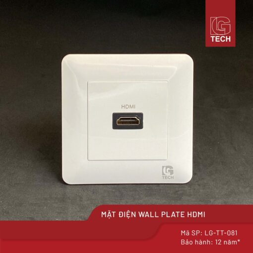 Mặt điện Wall Plate HDMI chuẩn vuông, màu trắng LG Tech mã LG-TT-081 1