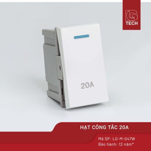 Hạt công tắc 20A LG Tech, size 24mm LG-M-047W 1