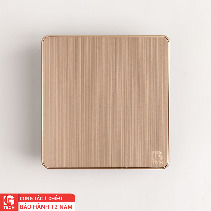 Công tắc đơn 1 chiều, màu gold tràn viền LG Tech LG-AB-L-001